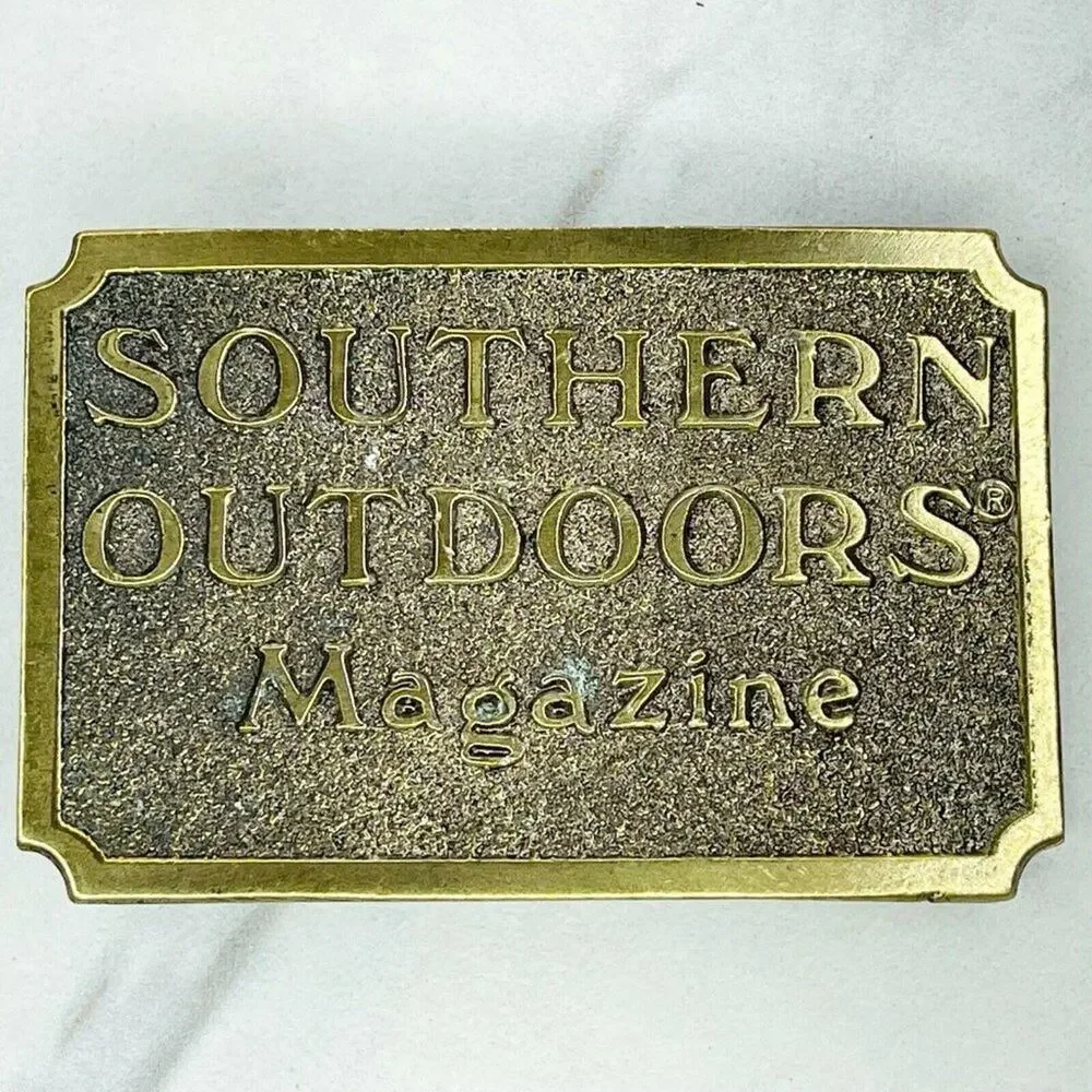 Vintage 1982 Great American Buckle Co Southern Outdoors Magazine Belt Buckle ✨